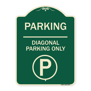 Parking - Diagonal Parking Only (With Parking Symbol)