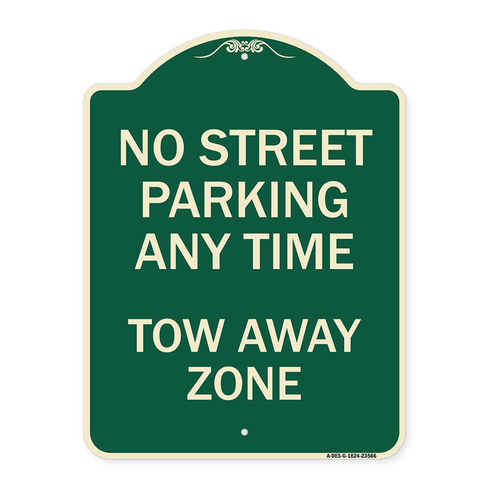 No Street Parking Anytime Tow Away Zone