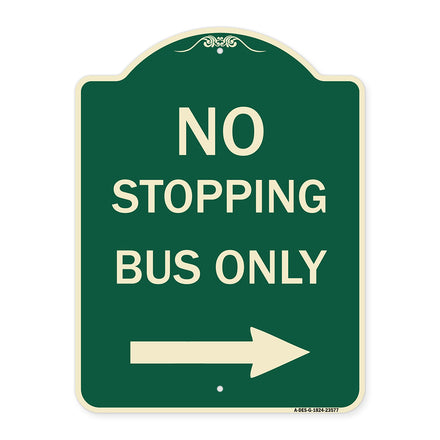 No Stopping Bus Only with Arrow (Right)