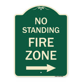 No Standing Fire Zone with Right Arrow