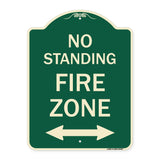 No Standing Fire Zone with Bidirectional Arrow