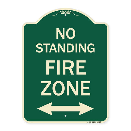 No Standing Fire Zone with Bidirectional Arrow