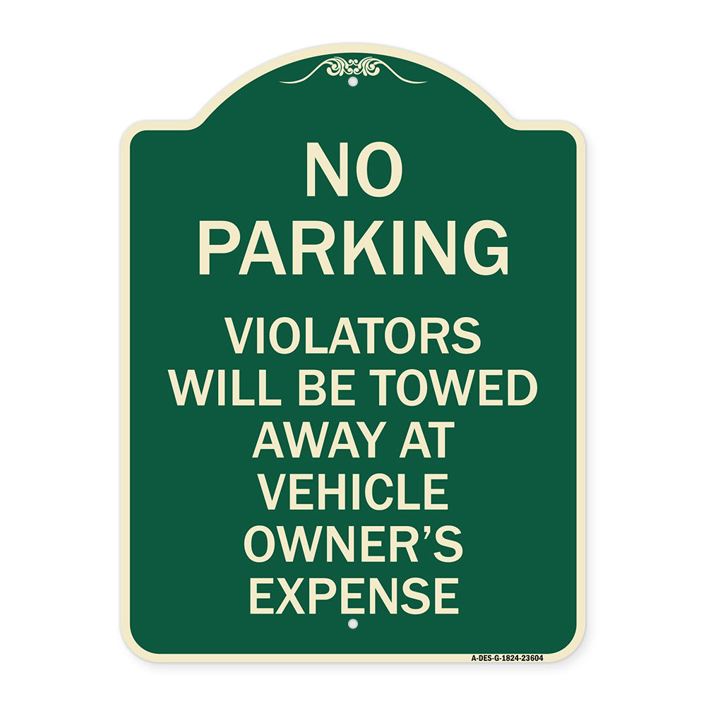 No Parking Violators Towed Away at Owner's Expense