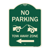 No Parking Tow-Away Zone with Left Arrow