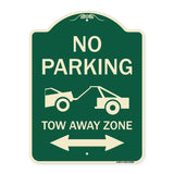 No Parking Tow-Away Zone with Bidirectional Arrow