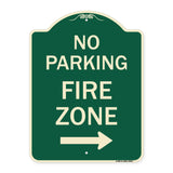 No Parking Fire Zone with Right Arrow
