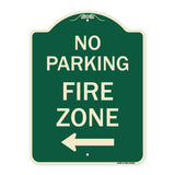 No Parking Fire Zone with Left Arrow