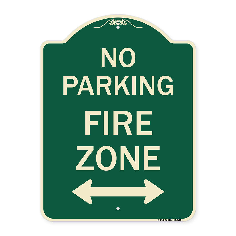 No Parking Fire Zone with Bidirectional Arrow