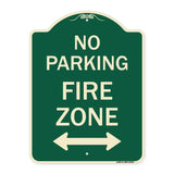 No Parking Fire Zone with Bidirectional Arrow