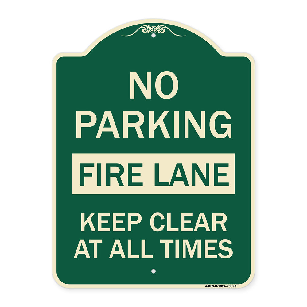 No Parking Fire Lane Keep Clear at All Times