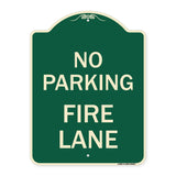No Parking Fire Lane with Striped Border