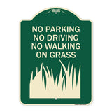 No Parking Driving or Walking on Grass