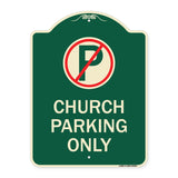 No Parking Symbol Church Parking Only