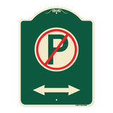No Parking Symbol with Bidirectional Arrow