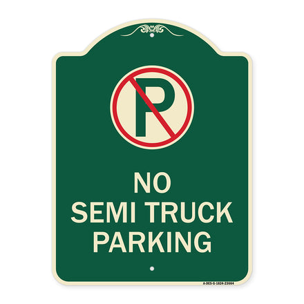 No Parking Sign No Semi Truck Parking with Symbol