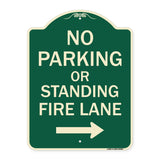 No Parking or Standing Fire Lane (With Right Arrow)