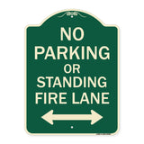 No Parking or Standing Fire Lane (With Bidirectional Arrow)