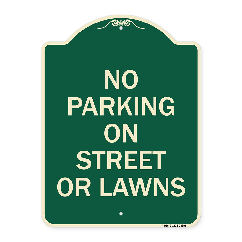 No Parking on Street or Lawns