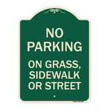 No Parking on Grass Sidewalk or Street