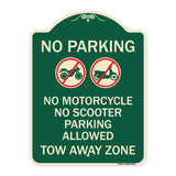 No Parking No Motorcycle No Scooter Parking Allowed Tow Away Zone (With Graphic)