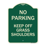 No Parking Keep Off Grass Shoulders