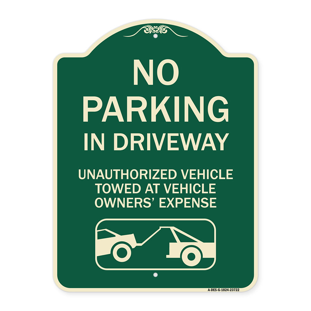 No Parking in Driveway Unauthorized Vehicles Towed