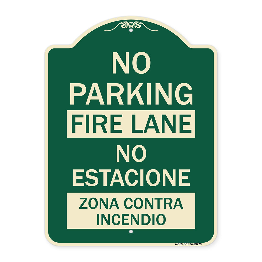 No Parking Fire Lane - No Estacione Zona Contra Incendio