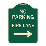 No Parking Fire Lane (With Right Arrow)
