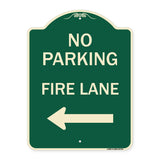 No Parking Fire Lane (With Left Arrow)