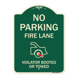 No Parking Fire Lane (With Graphic) Violators Booted or Towed