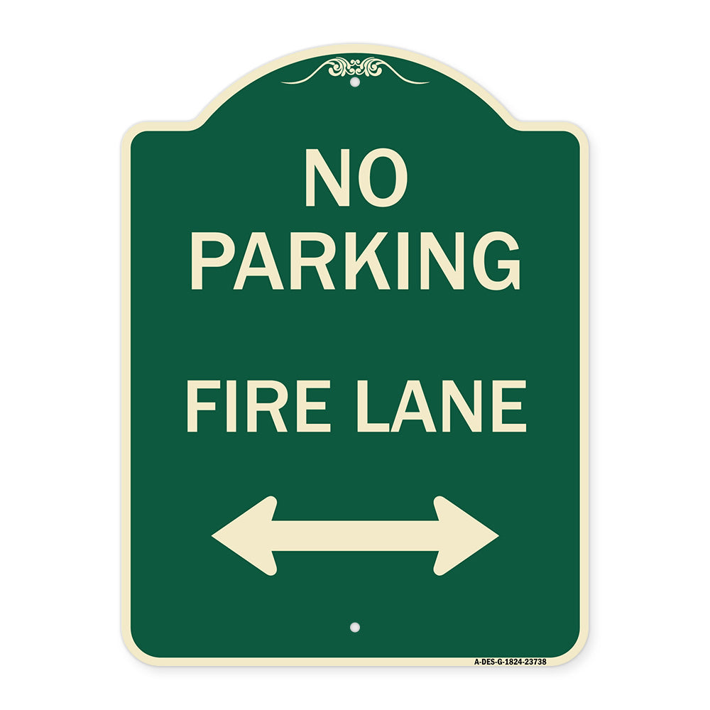 No Parking Fire Lane (With Bidirectional Arrow)