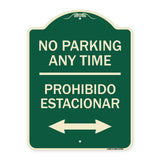No Parking Anytime Prohibido Estacionar (With Bidirectional Arrow)