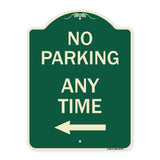 No Parking Anytime with Left Arrow