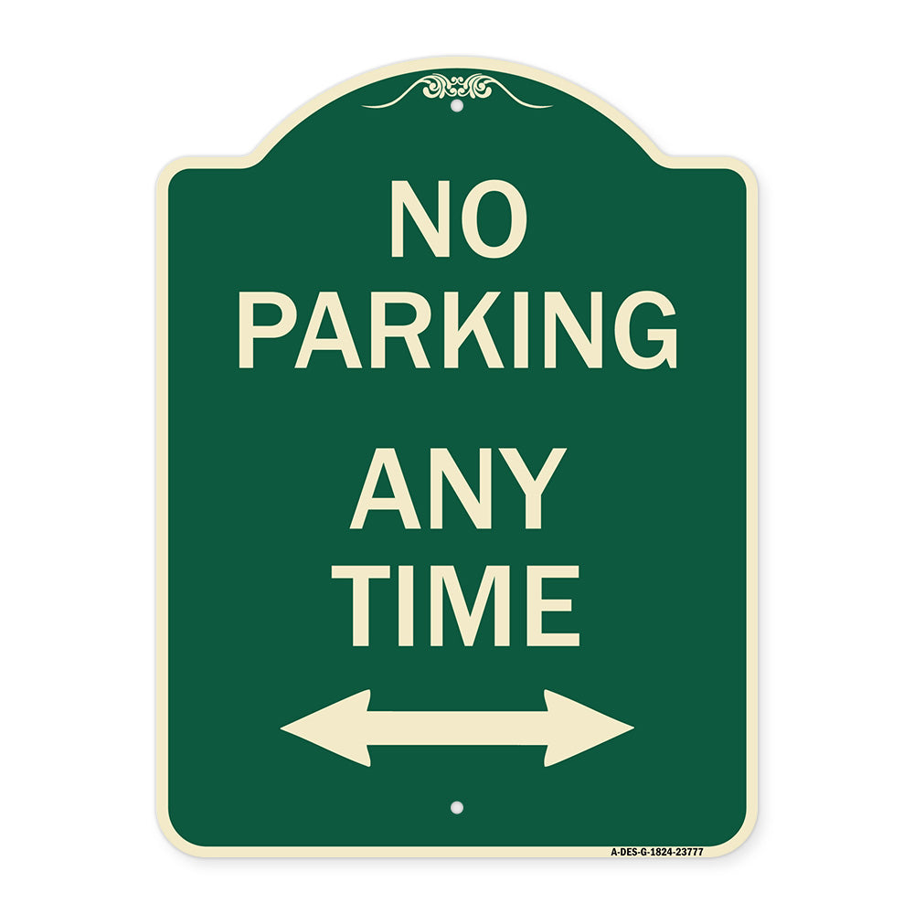 No Parking Anytime with Bidirectional Arrow