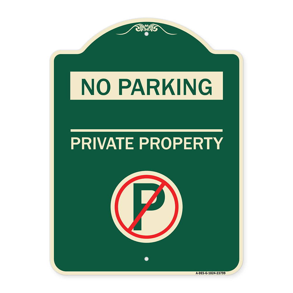 No Parking - Private Property (With No Parking Symbol)