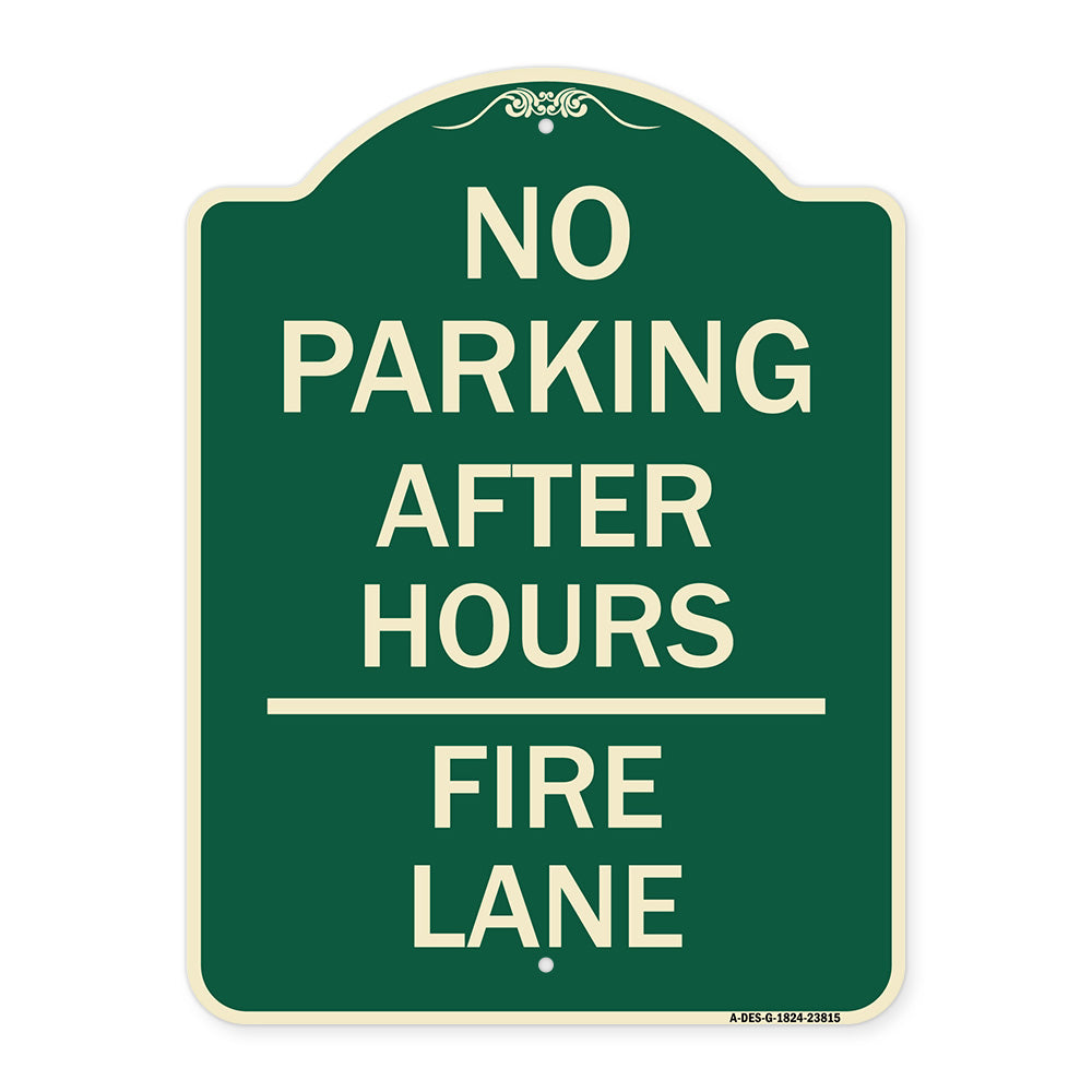 No Parking - After Hours Fire Lane