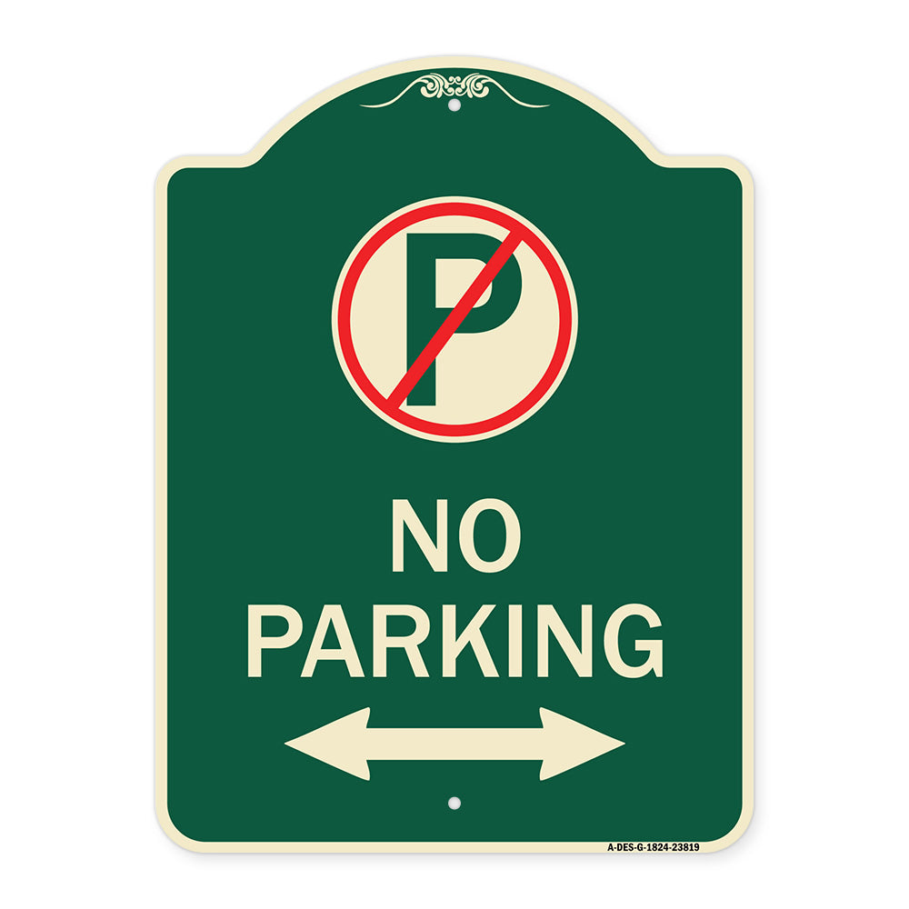 No Parking (No Parking Symbol and Arrow Pointing Left and Right)