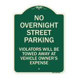 No Overnight Street Parking Violators Will Be Towed Away at Vehicle Owner's Expense
