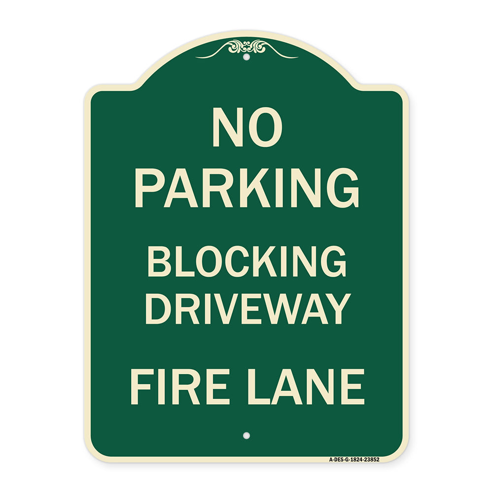 No Blocking Driveway Fire Lane