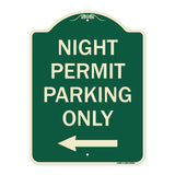 Night Permit Parking Only (With Left Arrow)