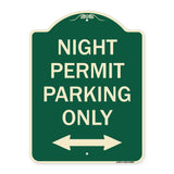 Night Permit Parking Only (With Bi-Directional Arrow)