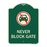 Never Block Gate with No Car Symbol
