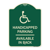 Handicapped Parking Available in Back with Graphic