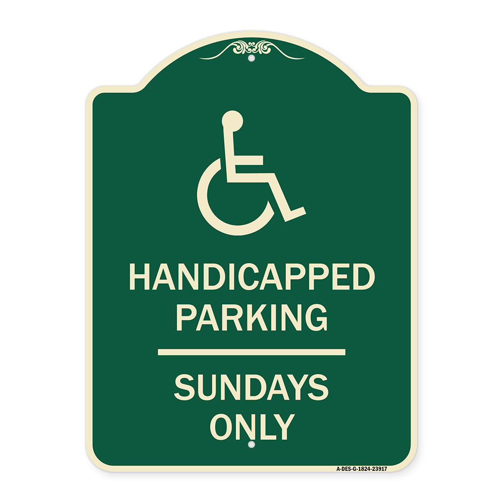 Handicapped Parking - Sundays Only (With Graphic)