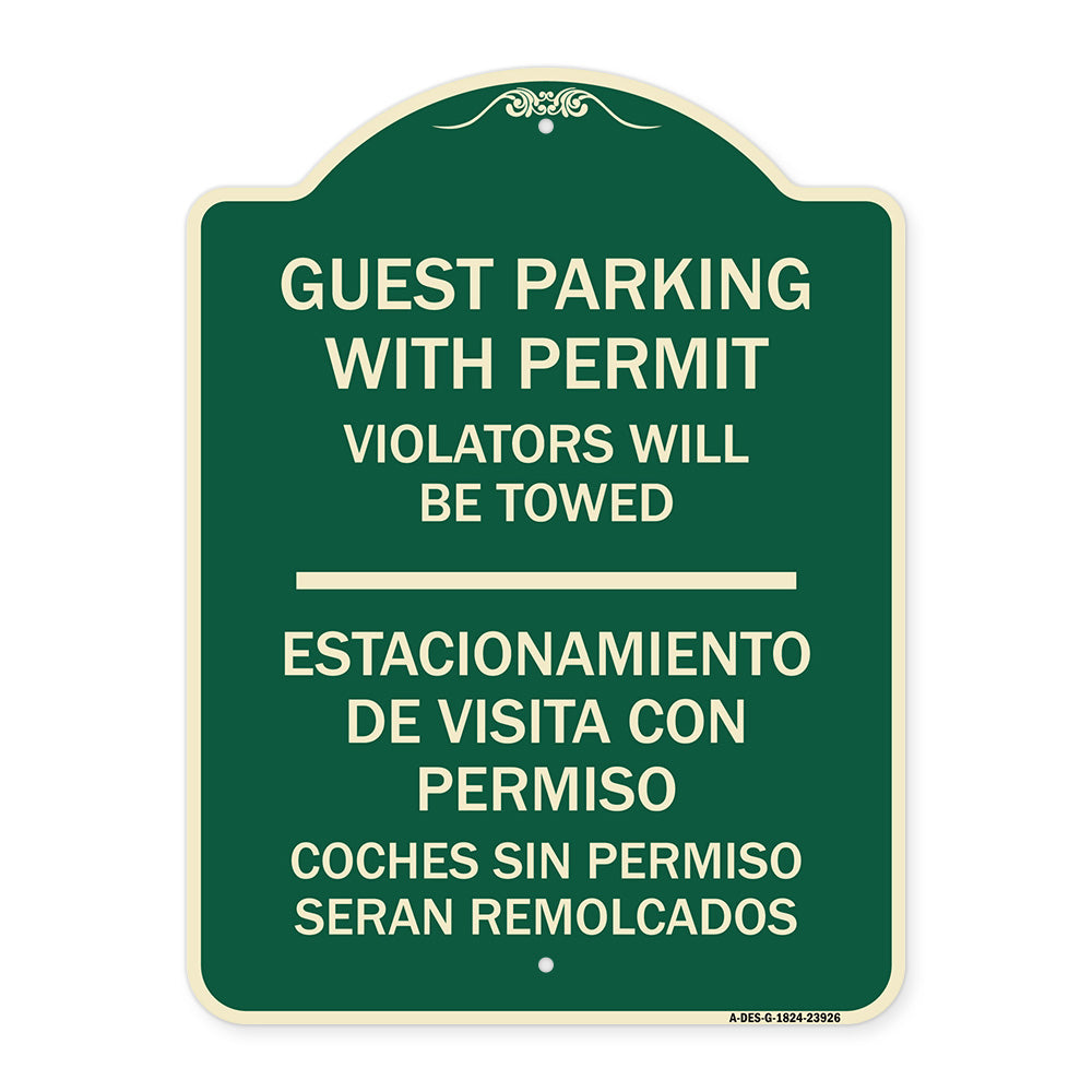 Guest Parking with Permit Violators Will Be Towed - Estacionamento De Visita Con Permiso Coches Sin Permiso Seran Remolcados