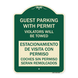 Guest Parking with Permit Violators Will Be Towed Estacionamento De Visita Con Permiso Coches Sin Permiso Seran Remolcadoa