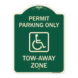 Georgia ADA Handicapped Parking Sign Accessible Permit Parking Only Tow-Away Zone with Symbol