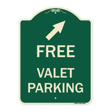 Free Valet Parking with Upper Right Arrow