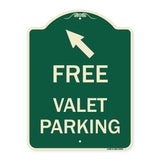 Free Valet Parking with Upper Left Arrow