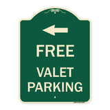 Free Valet Parking with Left Arrow